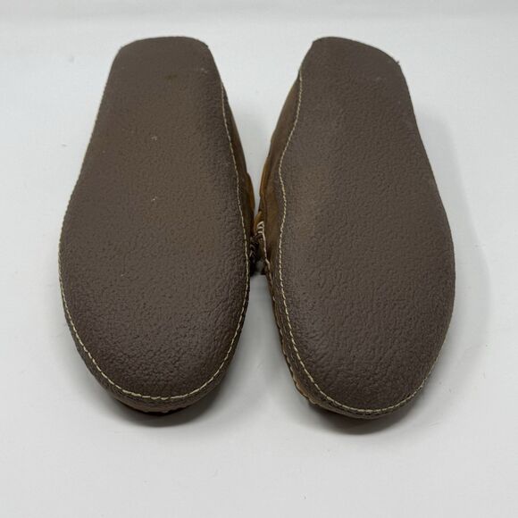 LL Bean Slippers Mens 11 M Brown Leather Flannel Lined Comfort Indoor Outdoor main image 11